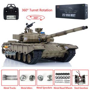 Henglong 1/16 7.0 99A RC Tank Remote Controlled Military Vehicle Chinese Panzer 3899A 360 Turret Metal Tracks Wheels