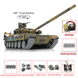 Customized Ver Henglong 1/16 TK7.0 Russian T90 Ready To Run Remote Controlled Tank 3938 W/ 360 Metal Road Wheels Red Eyes