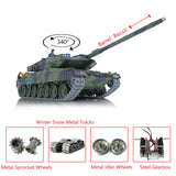 2.4Ghz Henglong 1/16 Scale TK7.0 Leopard2A6 Remote Controlled Ready To Run BB IR Tank 3889 Metal Tracks W/ Linkages Barrel Recoil