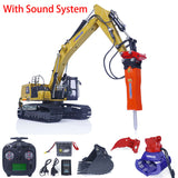 Kabolite 1/18 RC Hydraulic Excavator K961 100S RTR Remote Control Digger Sounds with Ripper Electric Breaker Hammer Claw