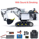 1/25 R9800 Hydraulic RC Excavator RTR Double-pump Radio Controlled Diggers Soung Light Smoke Unit Upgraded Version