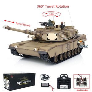 2.4Ghz Henglong 1/16 TK7.0 M1A2 Abrams Radio Controlled Tank 3918 Steel Gearbox Barrel Recoil Plastic Tracks Sprockets Idlers