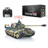 1/16 Scale TK7.0 Henglong Plastic King Tiger Remote Controlled Ready To Run Tank 3888A 360 Turret Barrel Recoil Steel Gearbox