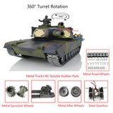 Henglong 1/16 TK7.0 Abrams Ready To Run Remote Controlled BB IR Tank 3918 360 Barrel Recoil Metal Road Wheels Smoke Sound