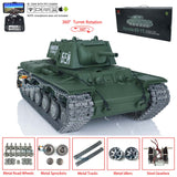 Henglong 1/16 Scale TK7.0 Customized Soviet KV-1 FPV Ready To Run Remote Controlled Tank 3878 W/ Metal Tracks Wheel 360 Turret