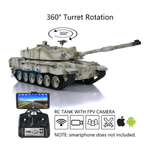 2.4Ghz Henglong 1/16 Scale TK7.0 Challenger II Remote Controlled Ready To Run Tank 3908 360 Turret Steel Gearbox FPV