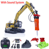 Kabolite 1/18 RC Hydraulic Excavator K961 100S RTR Remote Control Digger Sounds with Ripper Electric Breaker Hammer Claw