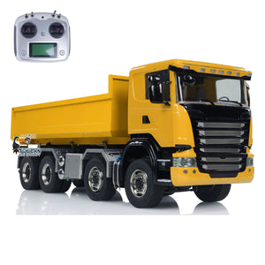 8x8 1/14 RC Hydraulic Dump Truck Metal Remote Control Roll-on Full Dumper Car 3-speed Transmission Differential Lock Axles