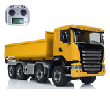 8x8 1/14 RC Hydraulic Dump Truck Metal Remote Control Roll-on Full Dumper Car 3-speed Transmission Differential Lock Axles