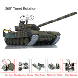 1:16 TK7.0 Henglong Soviet T72 Remote Controlled Ready To Run Tank 3939 360 Turret Red Eyes Armor Metal Tracks Sprockets Idlers