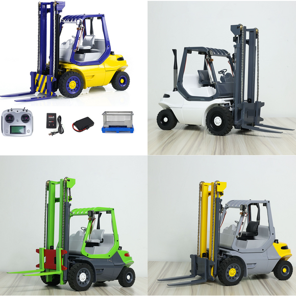 1/14 Scale RC Hydraulic Forklift Metal Wheeled Transfer Vehicle RTR Folk Lift Truck Light Sound