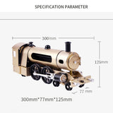 TECHING Aluminium Alloy Electric Steam Train DIY Machinery Model Building Accessory Kits Works of Art Unassembled 300*77*125MM