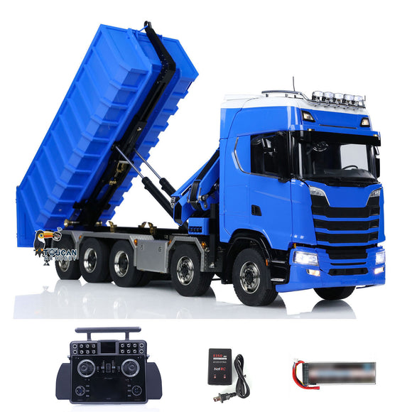 770S 1:14 5 Axles Metal RC Hydraulic Dump Truck  Light Sound Remote Control Crane Full Dumper