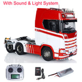 1/14 Finish RC Tractor Truck 770S 6x6 Metal Chassis Light Sound Smoke 3-speed Painted Vehicle