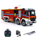 8x4 RC Fire Fighting Truck 1/14 Metal Chassis Radio Control Fire Car Light Sound 2-Speed Transmission Lighting and Sound System