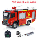 1/14 4x2 RC Fire Vehicles Radio Control Fire Fighting Truck 3-speed Transmission Lighting and Sound System Assembled and Painte