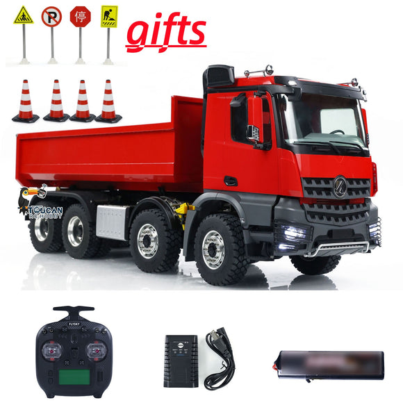 Kabolite K3365 1/14 RC Hydraulic Dump Truck 8X8 RTR Remote Control Tipper Cars with Light Sound System 2-Speed Transmission