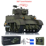 1/16 RC RTR Tank US M5A1 Stuart VI Remote Control Light Tank with 360 Degree Rotating Two Battery Radio