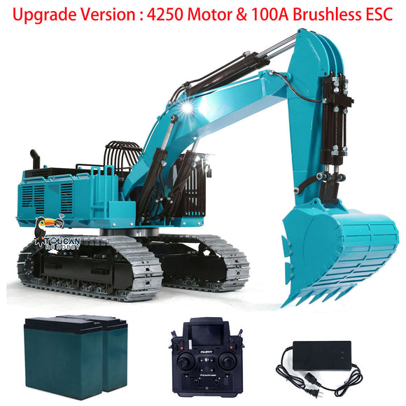 1/8 Hydraulic RC Tracked Digger 385CF Remote Control Metal Excavator 150KG Model 4250 Motor Light System