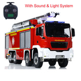 1/14 Remote Control  Fire Truck Metal Chassis Snozzle High-reach Extendable Turret 8x4 RC Vehicle