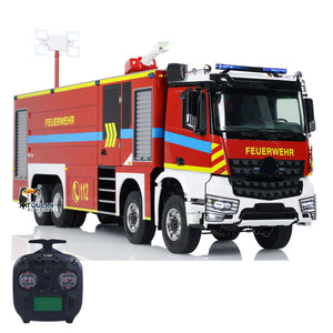 1/14 RC Fire Fighting Truck 8x8 Radio Control Fire Car Light Sound Metal Chassis 3-speed Transmission Lighting and Sound System