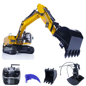 1/14 946 9CH Tracked RC Model Toys Remote Control Metal Hydraulic Excavator Vehicle Clamshell Bucket Ripper