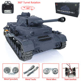 1/16 Scale TK7.0 Upgraded 2.4Ghz Henglong Panzer IV F2 Ready To Run Remote Controlled Tank 3859 W/ 360 Turret Tracks Sprockets