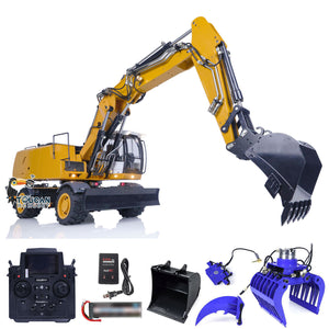 1/14 Wheeled RC Hydraulic Equipment Electric Excavator Simulation R946 PL18EV Radio Control Digger Grab Tiltable Clamshell Bucket