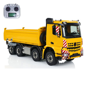 8x8 Hydraulic RC Dump Truck 1/14 Metal Remote Control Tipper Dumper Car Model With 3-speed Transmission Differential Lock Axles