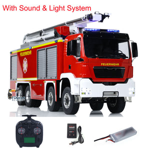 1/14 Remote Control  Fire Truck Metal Chassis Snozzle High-reach Extendable Turret 8x4 RC Vehicle