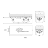 CROSS RC 1/12 Scale Model T004 Full Trailer Truck Kit 785*210*225MM Tractor Car Model 3 Axles Bucket Unassembled Unpainted New