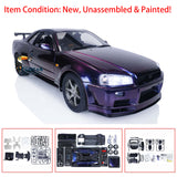 Capo RC Racing Car Model Body Parts Dark Night Purple for 1/8 Limited Edition Drift Vehicles GTR R34 with 2-Speed Transmission