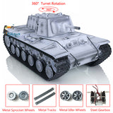 Henglong 1/16 Scale TK7.0 Upgraded Soviet KV-1 RTR RC BB IR Tank 3878 W/ 360 Turret Metal Tracks Sprockets Idlers Road Wheels