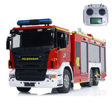 1/14 6x4 Remote Control Fire Fighting Truck RC Fire Vehicles Model Lights Sounds with Sound Light System FlySky I6S Controller