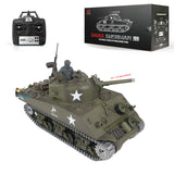 Henglong 1/16 TK7.0 M4A3 Sherman Radio Controlled Ready To Run Tank 3898 Barrel Recoil Metal Tracks Sprockets Idlers Smoke Sound