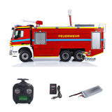 1/14 RC Fire Vehicles 6x6 Remote Control Fire Fighting Truck Ready To Run Car Emulated Model Lights Sound ST8 Transmitter