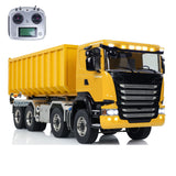 8x8 1/14 RC Hydraulic Dump Truck Metal Remote Control Roll-on Full Dumper Car 3-speed Transmission Differential Lock Axles