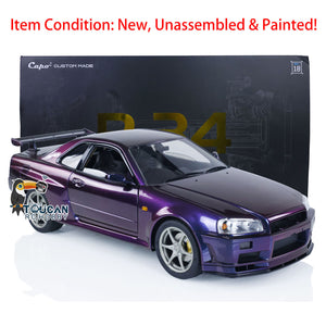 Capo RC Racing Car Model Body Parts Dark Night Purple for 1/8 Limited Edition Drift Vehicles GTR R34 with 2-Speed Transmission