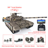 Upgraded Henglong 1/16 TK7.0 Russian T90 Ready To Run Remote Controlled Tank 3938 W/ 360Turret FPV Metal Tracks Sprockets