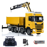 770S 1:14 5 Axles Metal RC Hydraulic Dump Truck  Light Sound Remote Control Crane Full Dumper