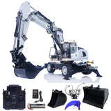 1/14 3-arms RC Hydraulic Excavator R946 Wheeled Metal Remote Control Digger Hobby Model Grab Ripper Tiltable Clamshell Bucket