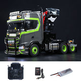 Toucan Metal 6X6 Chassis 1/14 RC Tractor Truck 770S Hydraulic Crane DIY Lorry Model Light Sound