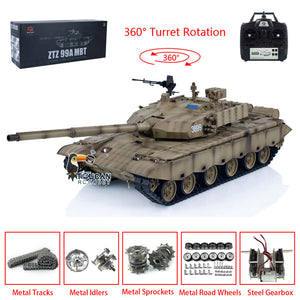 Henglong 1/16 Scale 7.0 99A RC Tank 3899A Radio Controlled Armored Car Model Military Panzer 360 Turret Metal Tracks W/ Linkages