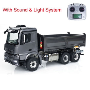 Metal 1/14 Hydraulic RC Dump Truck 3363 6x6 Remote Control Tipper Car Sound Light