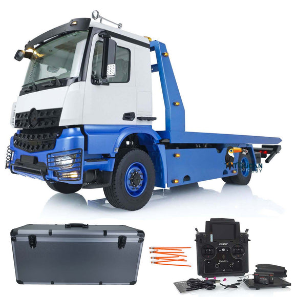 JDM 196 1/14 RC Flatbed Wrecker Tow Truck for 4x4 Recovery Vehicle Model with Sound Light System 3-Speed Transmission