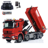 1/14 10x10 RC Hydraulic Crane Full Dump Truck Metal Lorry Car Rear Axle Steering Painted Assembled with Light Sound System