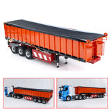 1/14 Metal 3 Axles Hydraulic Dump Trailer Electric Awning for RC Tractor Trucks with Electric Lifting Legs Light System