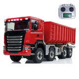 1/14 8x8 RC Hydraulic Roll-on Dumper Trucks Full Dump Truck 3-speed Transmission Differential Lock Axles WITH Sounds Lights