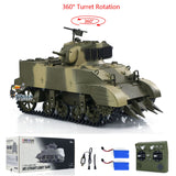 1/16 RC RTR Tank US M5A1 Stuart VI Remote Control Light Tank with 360 Degree Rotating Two Battery Radio