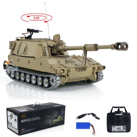 Tongde 1/16 Scale M109A2 RC Military Tank Self-propelled Howitze Metal Wheels LED Lights Smoke Generator Simulated Sound Effects